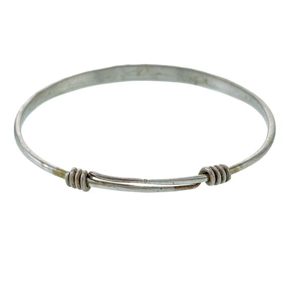 Vintage Sterling Silver 925 Etched Floral Adjustable Bracelet 8.25" - Picture 3 of 6